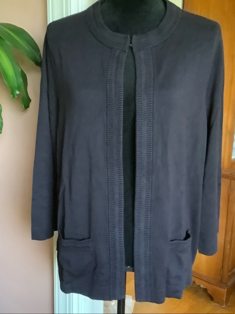 Lands’ End Navy Blue Cardigan Sweater
